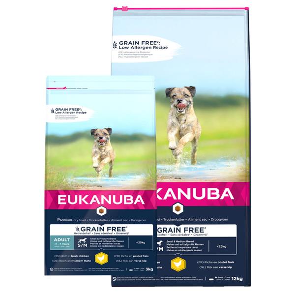 Eukanuba Adult kornfri m. kylling | Lille og medium hund